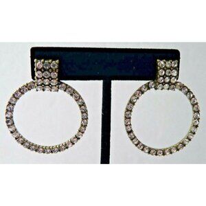 BaubleBar Brass Tone Gemma Crystal Embellished Circle Earring